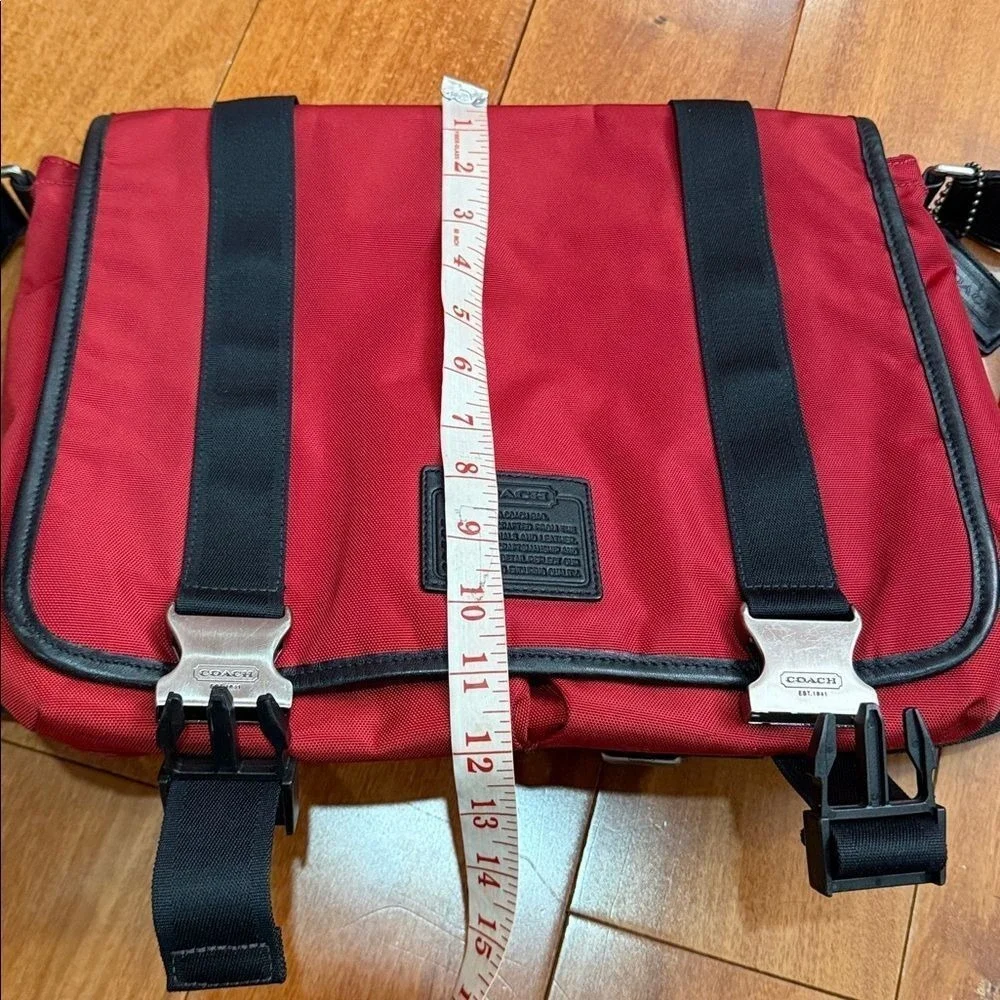 Coach Red Nylon‎ Leather Messenger Bag